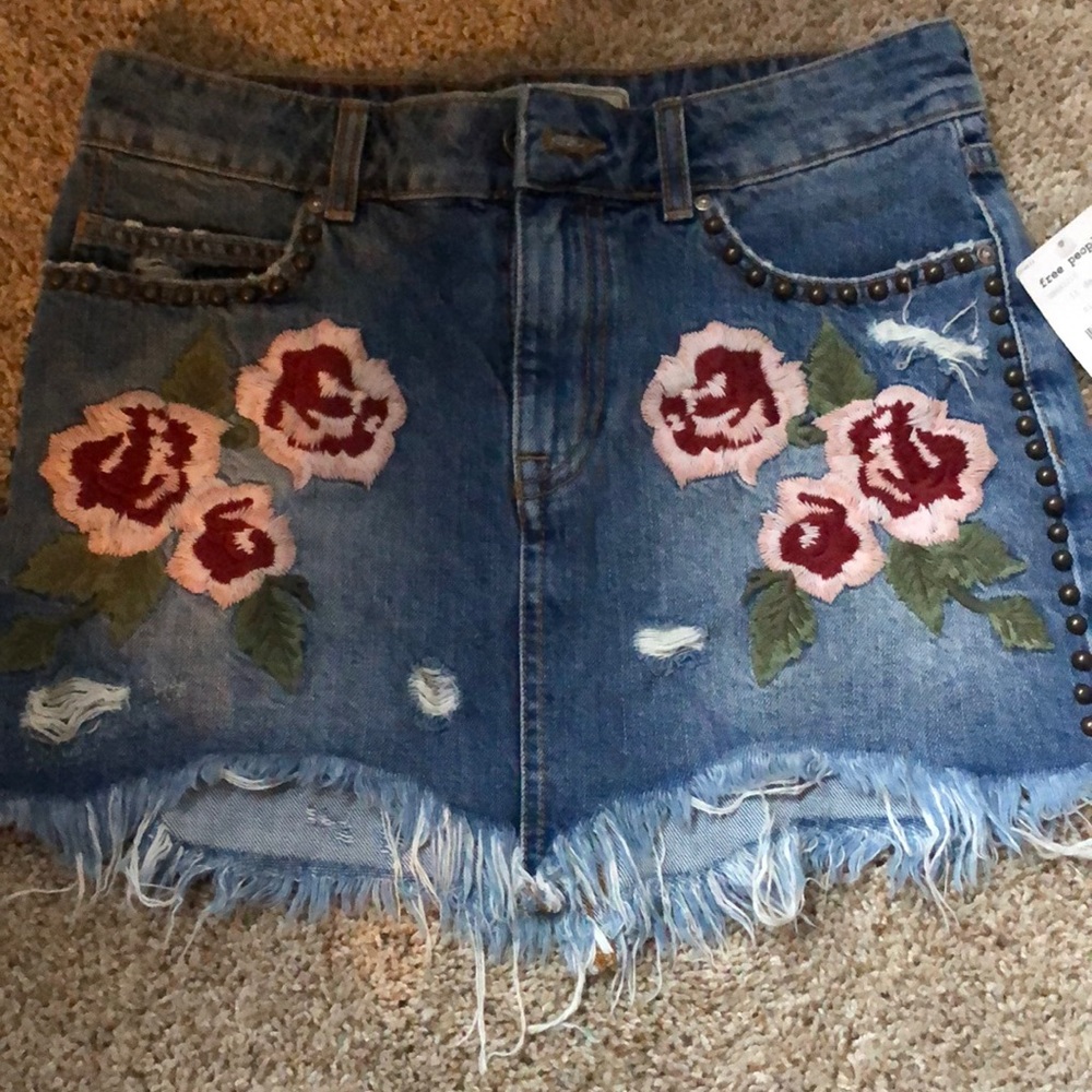 Free people jean skirt